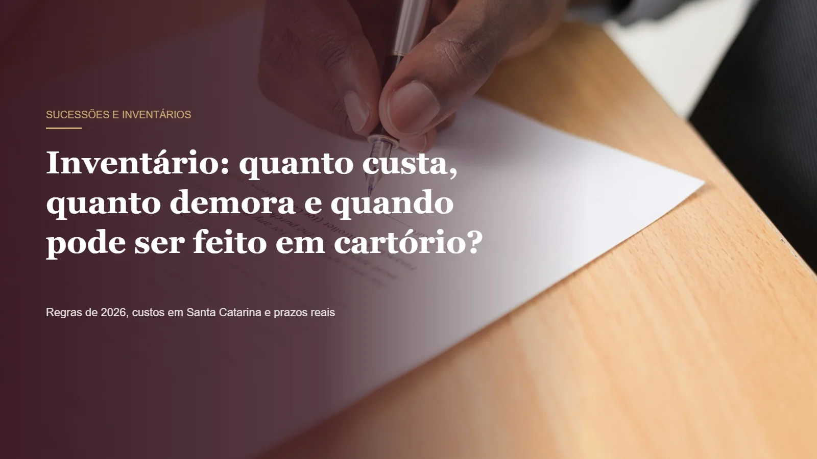 Inventário em cartório: documentos e assinatura de escritura pública em tabelionato